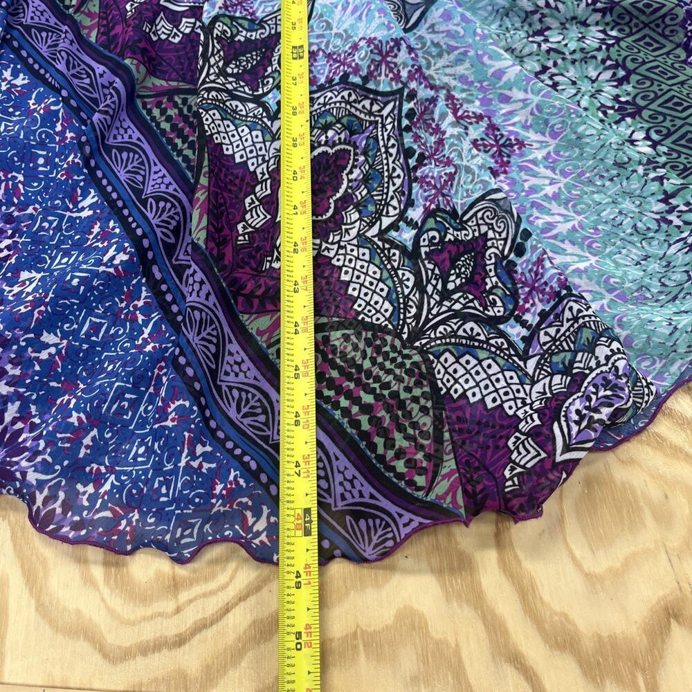 Dressbarn Y2K Babydoll Fairy Asymmetrical Dress Size 8 Sheer Patchwork Festival - Picture 16 of 16